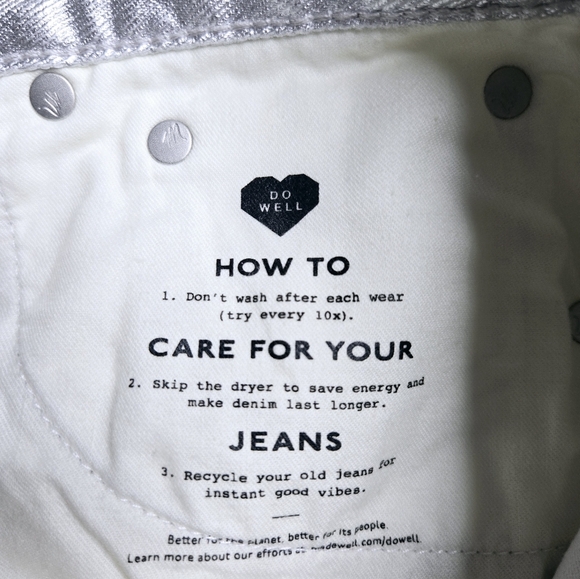 Madewell '90s Straight Jean in Silver Foil Sz 27 - Picture 7 of 14